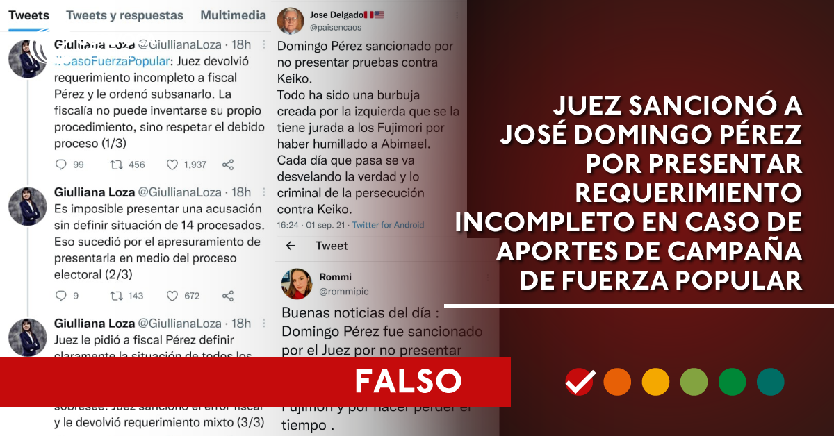 Es Falso Que Juez Sancionó A Fiscal José Domingo Pérez Por Presentar ...