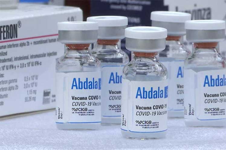 Dosis de la vacuna Abdala, de Cuba, en fase de prueba.