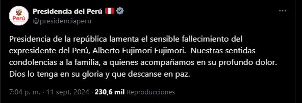 presidencia muerte Fujimori